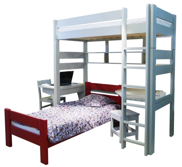 Triple lit superposé enfant en bois – Dominique - Mathy By Bols